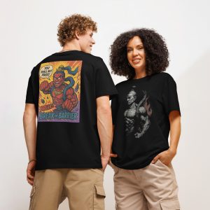 Kongorikishi Guardian T-Shirt – Japanese Buddhist Statue Design, 100% Organic Cotton Unisex Tee